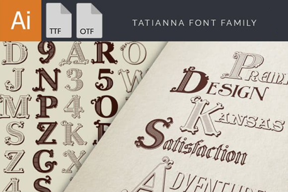 Tatianna Family: A Vintage Display Font for Editorial Charm